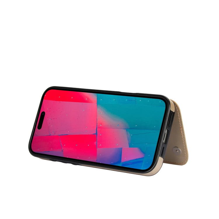 For iPhone 16 Pro Max Double Buckle Butterfly Embossing PU Phone Case(Gold) by buy2fix