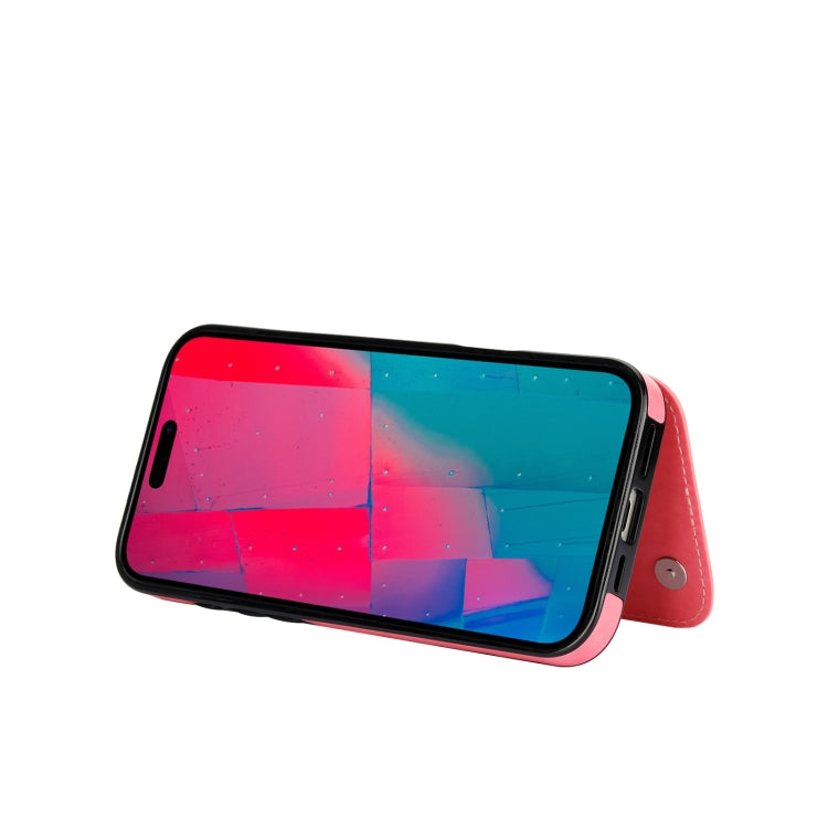 For iPhone 16 Pro Double Buckle Butterfly Embossing PU Phone Case(Pink) by buy2fix