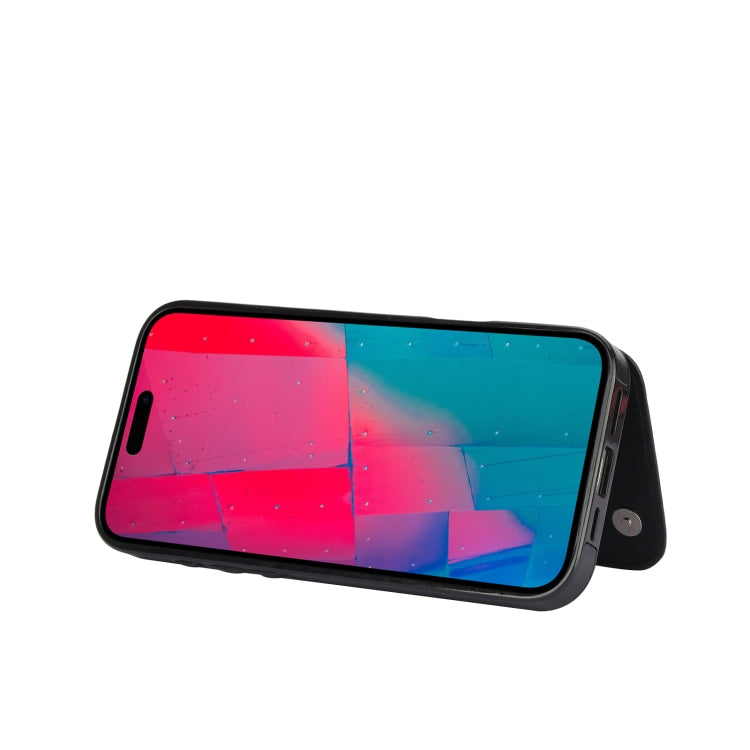 For iPhone 16 Pro Double Buckle Butterfly Embossing PU Phone Case(Black) by buy2fix