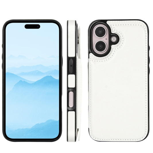 For iPhone 16 Double Buckle Crazy Horse Texture PU Phone Case(Pink) by buy2fix