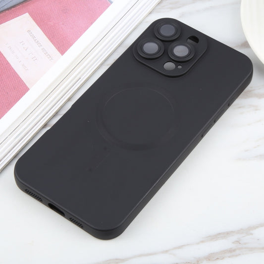 For iPhone 16 Pro Max Liquid TPU Silicone Solid Color MagSafe Phone Case(Black) by buy2fix