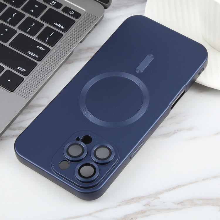 For iPhone 16 Pro Max Liquid TPU Silicone Solid Color MagSafe Phone Case(Dark Blue) by buy2fix