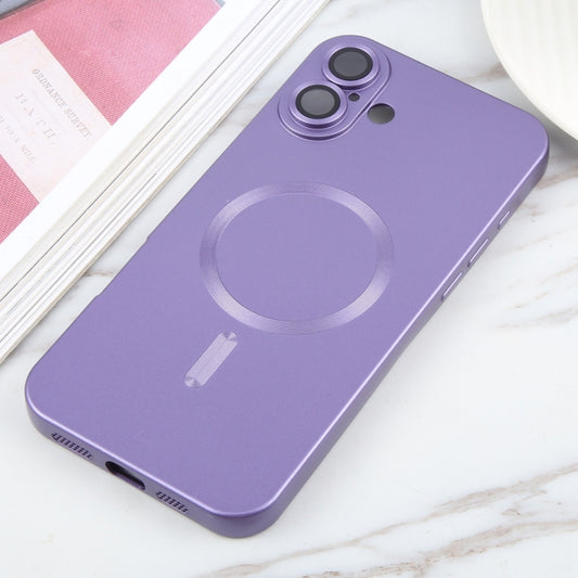For iPhone 16 Liquid TPU Silicone Solid Color MagSafe Phone Case(Purple) by buy2fix