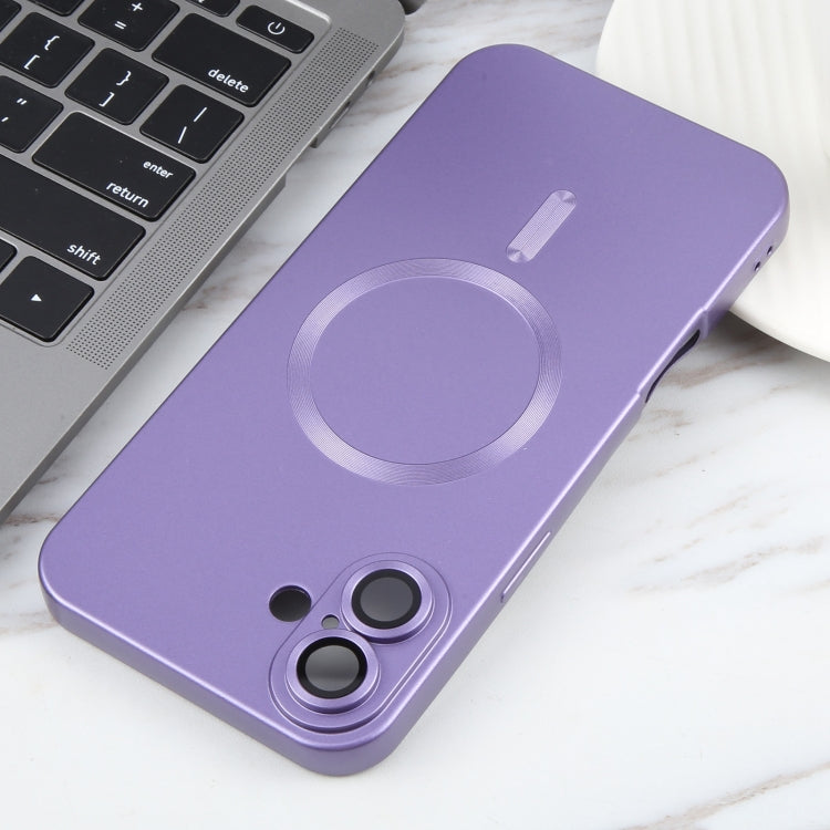 For iPhone 16 Liquid TPU Silicone Solid Color MagSafe Phone Case(Purple) by buy2fix