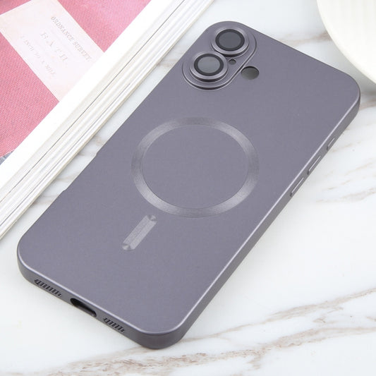 For iPhone 16 Liquid TPU Silicone Solid Color MagSafe Phone Case(Grey) by buy2fix