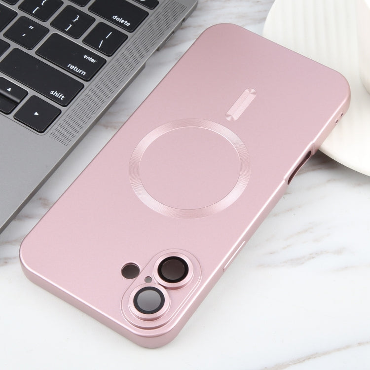 For iPhone 16 Liquid TPU Silicone Solid Color MagSafe Phone Case(Rose Gold) by buy2fix