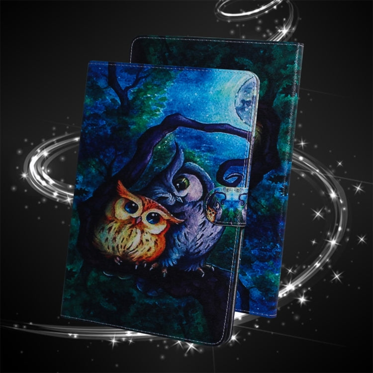 For Samsung Galaxy Tab S7 T870 (2020) 3D Colored Drawing Horizontal Flip Leather Case with Holder & Card Slot & Wallet(Oil Painting Owl) by buy2fix
