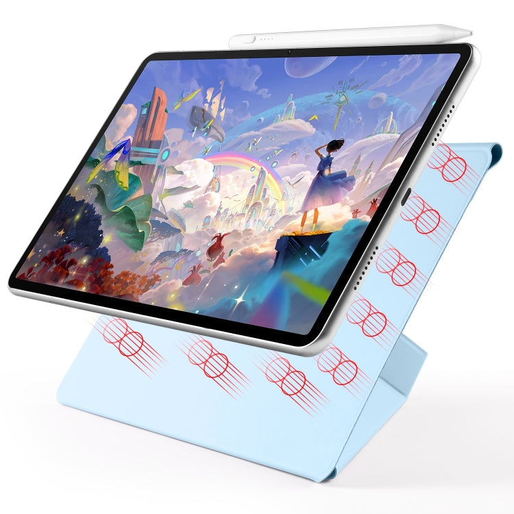 For Huawei MatePad Air 12 2024 Fixed Buckle Magnetic Deformation Leather Tablet Case(Ice Blue) - Huawei by buy2fix | Online Shopping UK | buy2fix