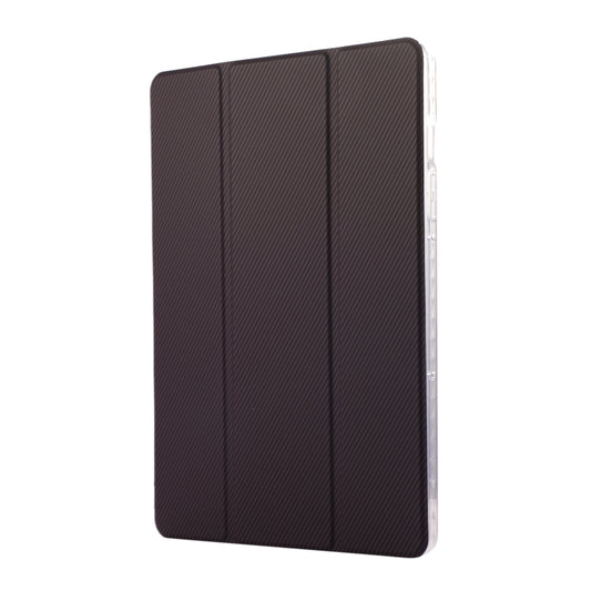 For Samsung Galaxy Tab S9 / S9 FE Carbon Fiber Clear Acrylic 3-Fold Leather Tablet Case(Purple) by buy2fix