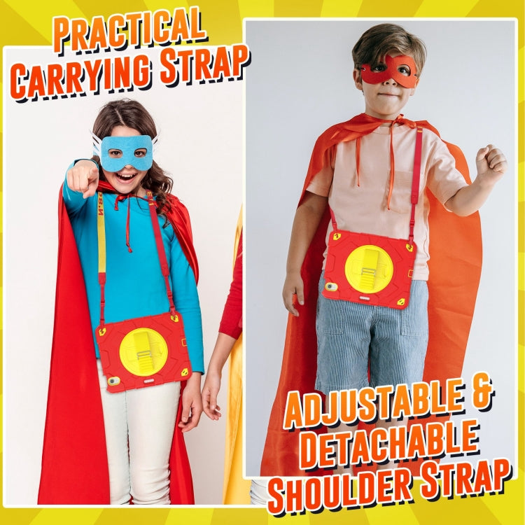 For iPad Air 11 2025 / 2024 Spider Hand Grip Turntable Stand Tablet Case(Yellow Red) by buy2fix