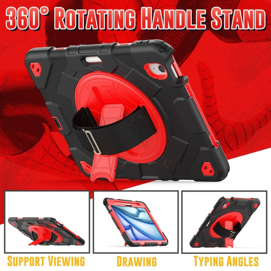 For iPad Air 11 2025 / 2024 Spider Hand Grip Turntable Stand Tablet Case(Black Red) by buy2fix