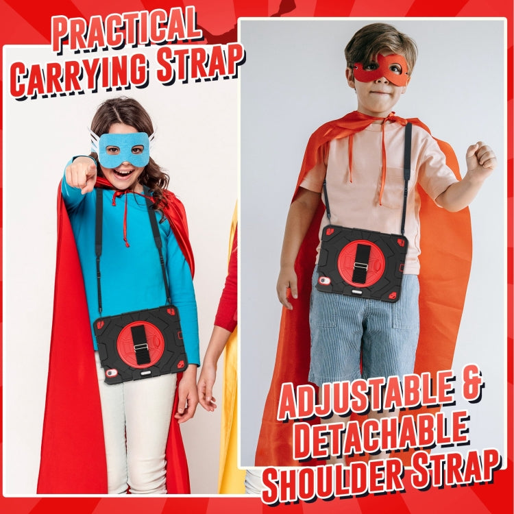 For iPad Air 11 2025 / 2024 Spider Hand Grip Turntable Stand Tablet Case(Black Red) by buy2fix