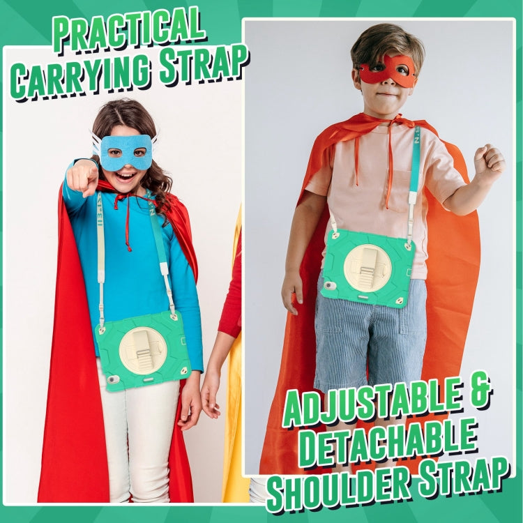 For iPad Air 11 2025 / 2024 Spider Hand Grip Turntable Stand Tablet Case(Cyan Gold) by buy2fix