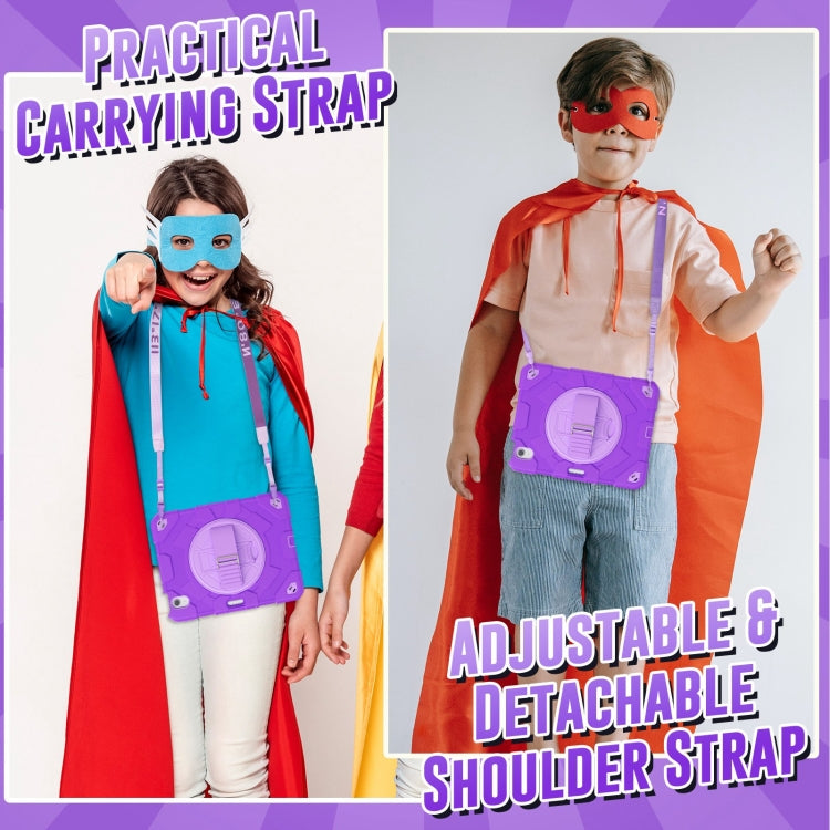 For iPad Air 11 2025 / 2024 Spider Hand Grip Turntable Stand Tablet Case(Purple) by buy2fix