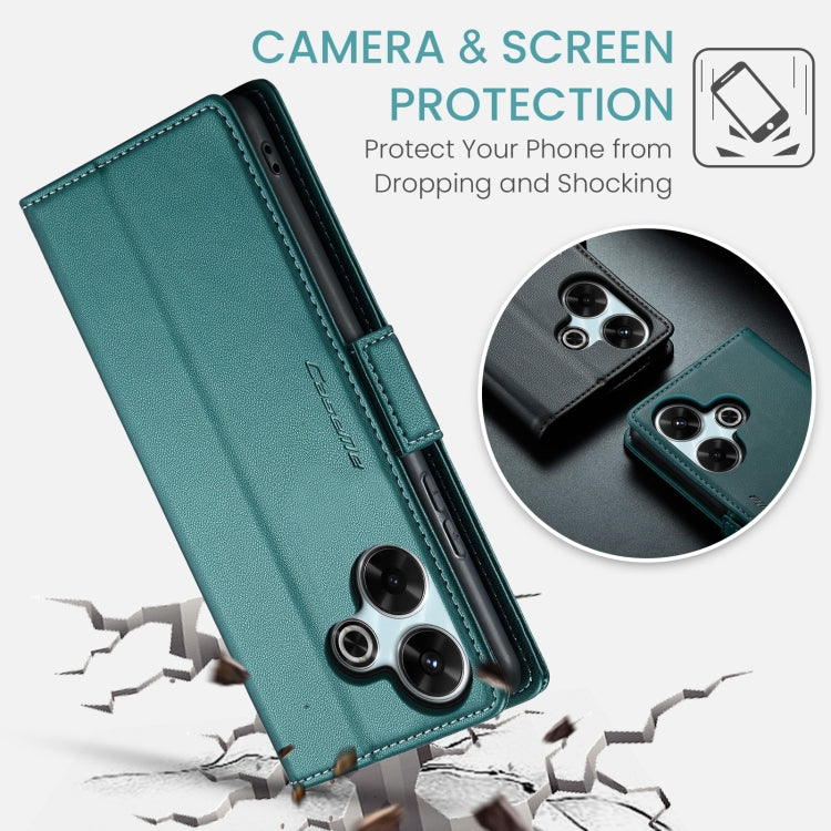 For Redmi 13 CaseMe 023 Butterfly Buckle Litchi Texture RFID Anti-theft Leather Phone Case(Pearly Blue) by CaseMe