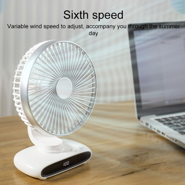 N702 Smart Digital Display Desktop Oscillating Fan(White) by buy2fix