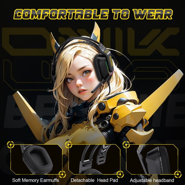 ONIKUMA X13 RGB Colorful Lighting Wired Gaming Headset with Microphone, Length:2.2m(Black) by ONIKUMA