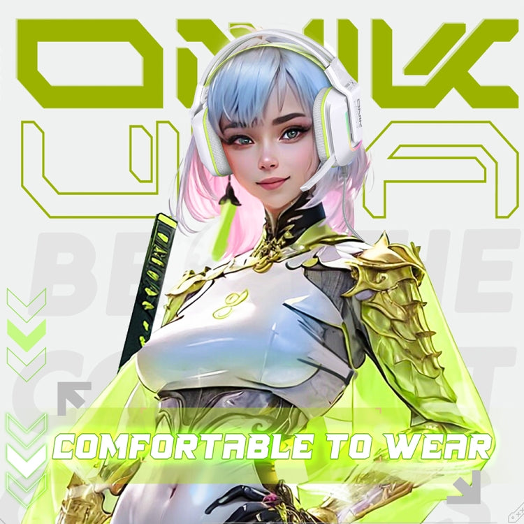 ONIKUMA X13 RGB Colorful Lighting Wired Gaming Headset with Microphone, Length:2.2m(White) by ONIKUMA