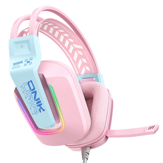 ONIKUMA X13 RGB Colorful Lighting Wired Gaming Headset with Microphone, Length:2.2m(Pink) by ONIKUMA
