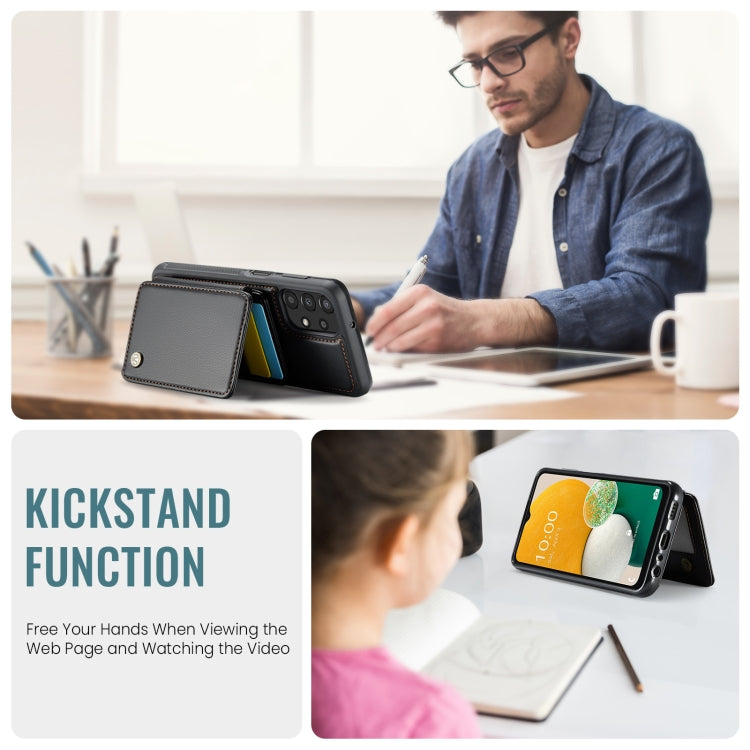 For Samsung Galaxy A13 4G JEEHOOD J05 Business Magnetic Style RFID Leather Phone Case(Black) - Galaxy Phone Cases by JEEHOOD | Online Shopping UK | buy2fix