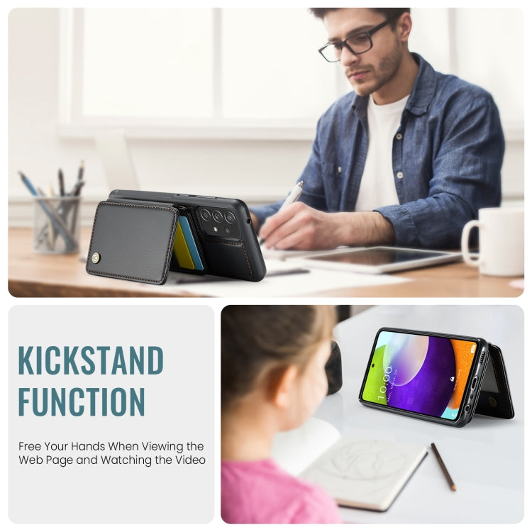 For Samsung Galaxy A52s 5G JEEHOOD J05 Business Magnetic Style RFID Leather Phone Case(Black) - Galaxy Phone Cases by JEEHOOD | Online Shopping UK | buy2fix