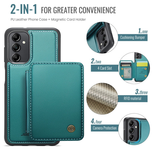 For Samsung Galaxy A14 4G / 5G JEEHOOD J05 Business Magnetic Style RFID Leather Phone Case(Blue Green) - Galaxy Phone Cases by JEEHOOD | Online Shopping UK | buy2fix