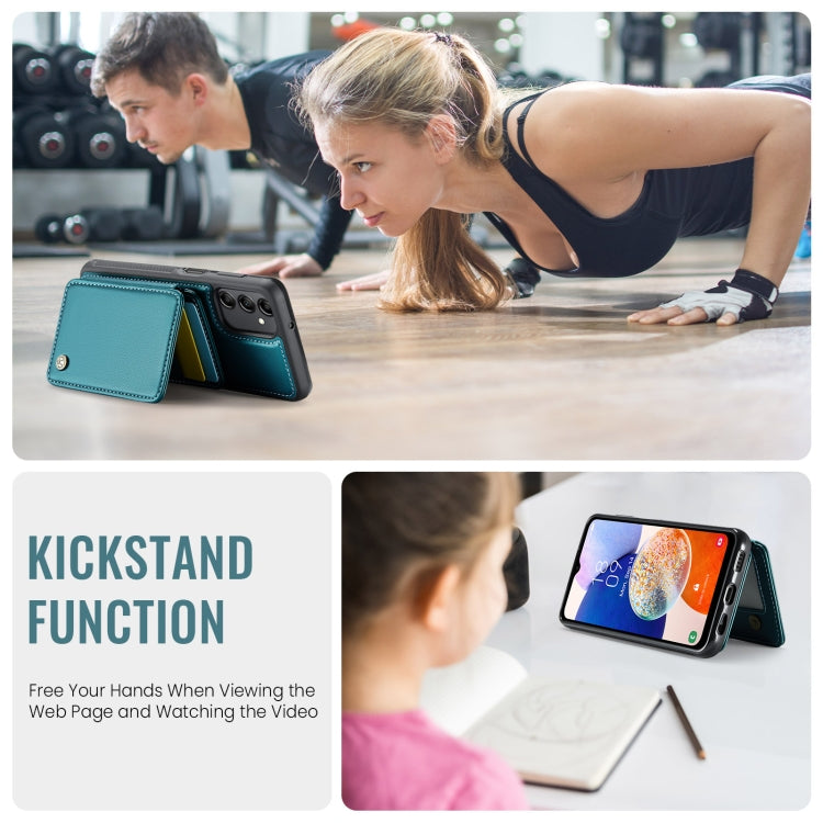 For Samsung Galaxy A14 4G / 5G JEEHOOD J05 Business Magnetic Style RFID Leather Phone Case(Blue Green) - Galaxy Phone Cases by JEEHOOD | Online Shopping UK | buy2fix