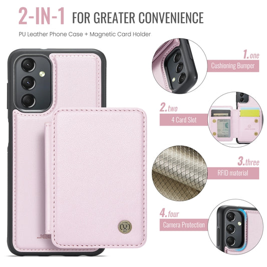 For Samsung Galaxy A24 4G JEEHOOD J05 Business Magnetic Style RFID Leather Phone Case(Pink) - Galaxy Phone Cases by JEEHOOD | Online Shopping UK | buy2fix