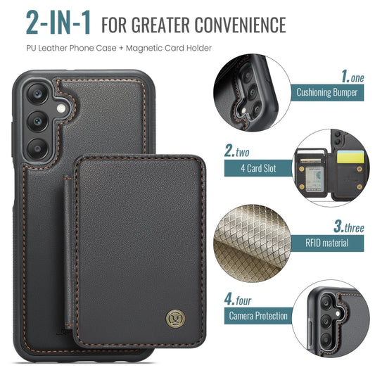 For Samsung Galaxy A25 JEEHOOD J05 Business Magnetic Style RFID Leather Phone Case(Black) - Galaxy Phone Cases by JEEHOOD | Online Shopping UK | buy2fix