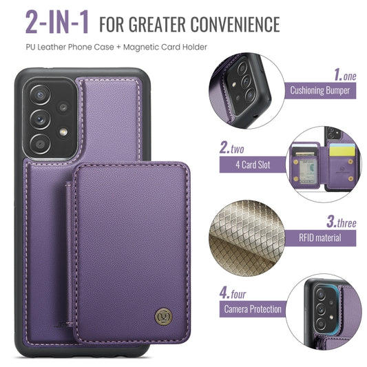 For Samsung Galaxy A53 5G JEEHOOD J05 Business Magnetic Style RFID Leather Phone Case(Purple) - Galaxy Phone Cases by JEEHOOD | Online Shopping UK | buy2fix