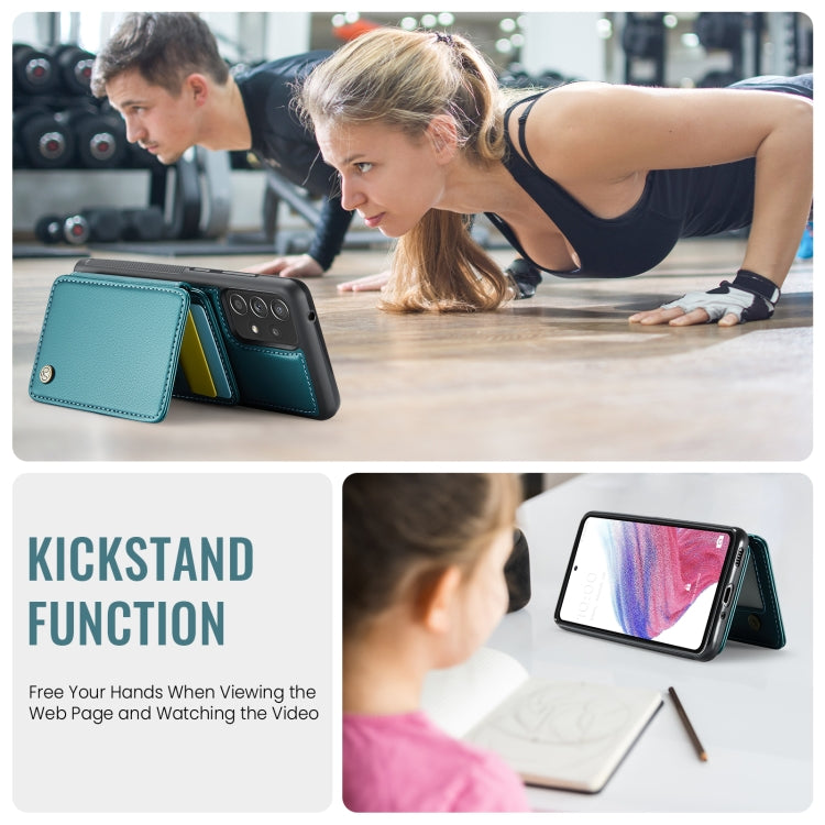 For Samsung Galaxy A53 5G JEEHOOD J05 Business Magnetic Style RFID Leather Phone Case(Blue Green) - Galaxy Phone Cases by JEEHOOD | Online Shopping UK | buy2fix