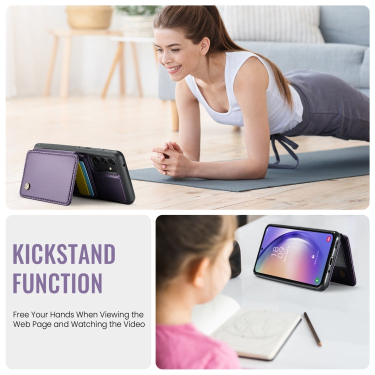 For Samsung Galaxy A54 5G JEEHOOD J05 Business Magnetic Style RFID Leather Phone Case(Purple) - Galaxy Phone Cases by JEEHOOD | Online Shopping UK | buy2fix