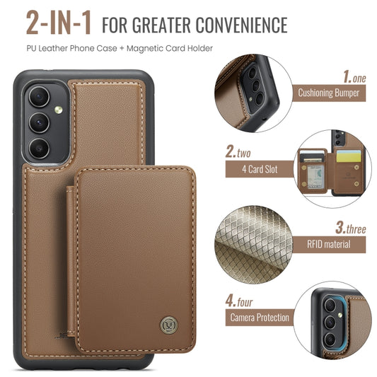For Samsung Galaxy A54 5G JEEHOOD J05 Business Magnetic Style RFID Leather Phone Case(Brown) - Galaxy Phone Cases by JEEHOOD | Online Shopping UK | buy2fix