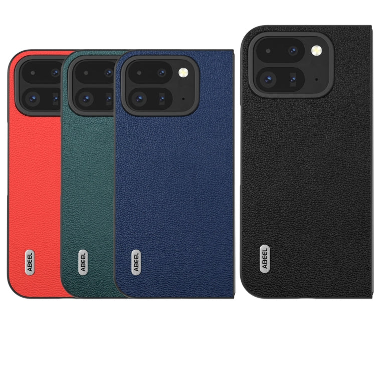 For Google Pixel 9 Pro Fold ABEEL Genuine Leather Luolai Series Phone Case(Red) by buy2fix