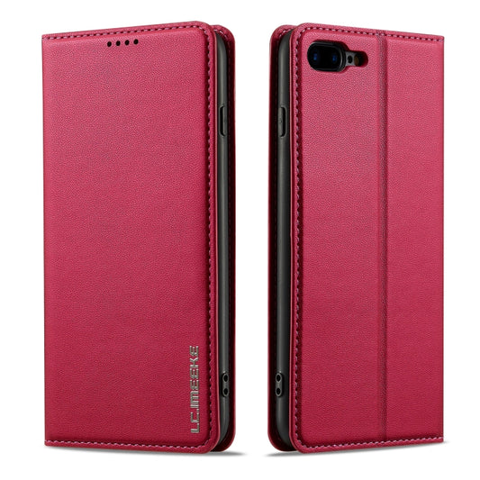 For iPhone 7 Plus / 8 Plus LC.IMEEKE L1 Series Frosted Fine Texture PU Phone Case(Red) - More iPhone Cases by LC.IMEEKE | Online Shopping UK | buy2fix