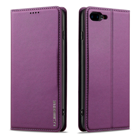 For iPhone 7 / 8 / SE 2020 LC.IMEEKE L1 Series Frosted Fine Texture PU Phone Case(Purple) - iPhone SE 2022 / 2020 / 8 / 7 Cases by LC.IMEEKE | Online Shopping UK | buy2fix