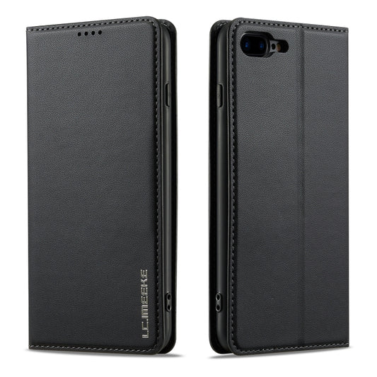 For iPhone SE 2022 LC.IMEEKE L1 Series Frosted Fine Texture PU Phone Case(Black) - iPhone SE 2022 / 2020 / 8 / 7 Cases by LC.IMEEKE | Online Shopping UK | buy2fix