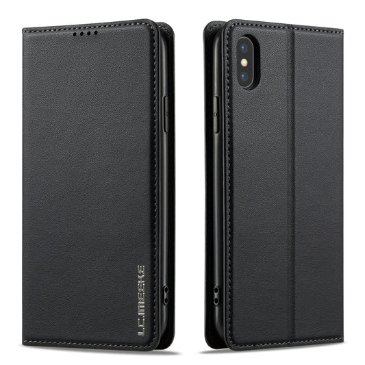 For iPhone XR LC.IMEEKE L1 Series Frosted Fine Texture PU Phone Case(Black) - More iPhone Cases by LC.IMEEKE | Online Shopping UK | buy2fix