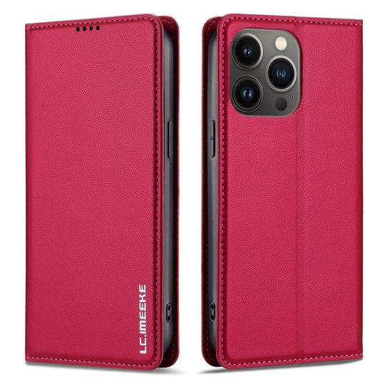 For iPhone 11 Pro LC.IMEEKE L1 Series Frosted Fine Texture PU Phone Case(Red) - iPhone 11 Pro Cases by LC.IMEEKE | Online Shopping UK | buy2fix