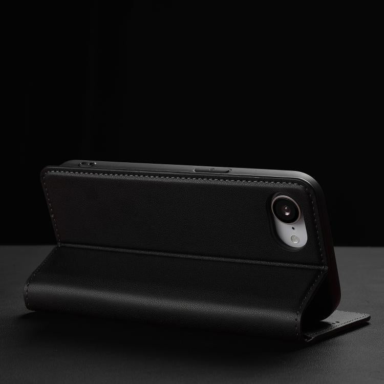 For iPhone 16e LC.IMEEKE L1 Series Frosted Fine Texture PU Phone Case(Black) - iPhone 16e Cases by LC.IMEEKE | Online Shopping UK | buy2fix