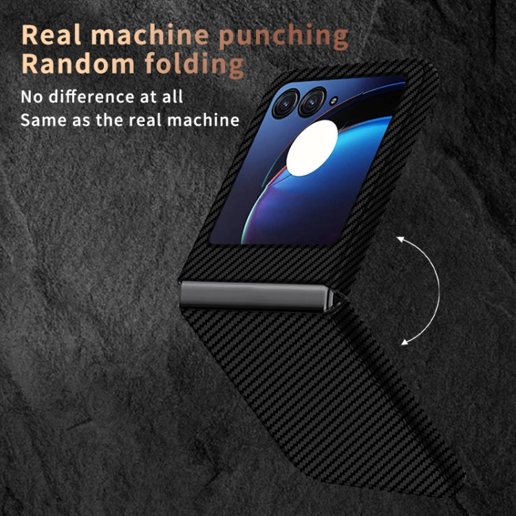 For Motorola Razr 50 Carbon Fiber Texture Shockproof Phone Case(Black) by buy2fix