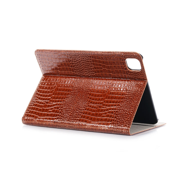 For iPad Pro 13 2025 / 2024 Crocodile Texture Leather Tablet Case(Brown) by buy2fix