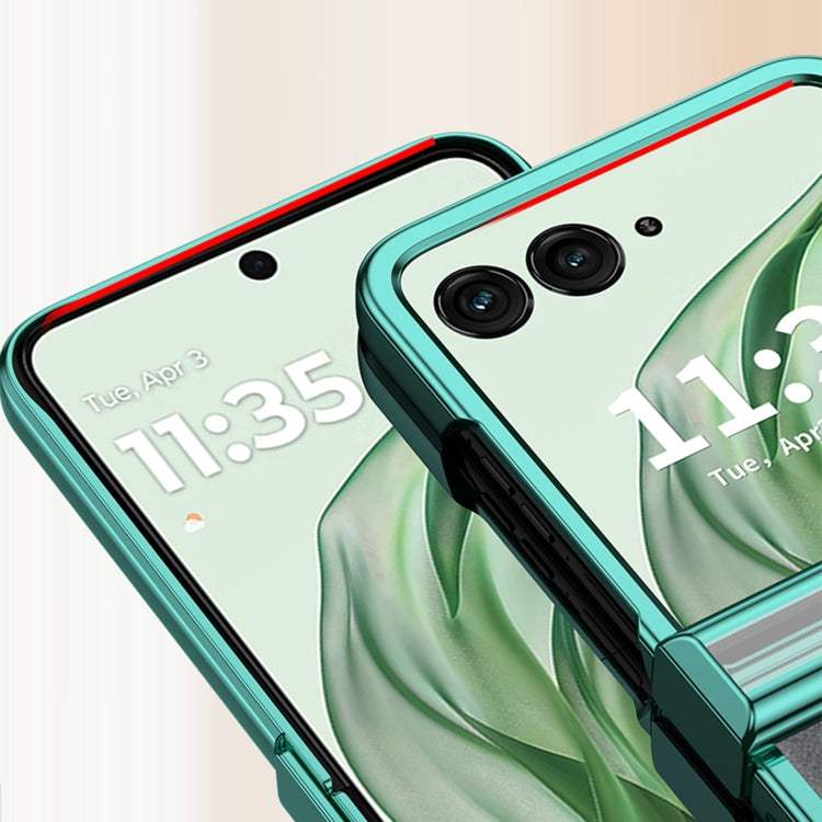 For Motorola Razr 50 Ultra Three Parts 6D Electroplating PC Shockproof Phone Case(Black) by buy2fix