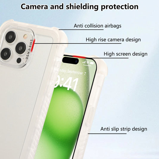 For iPhone 16 Plus Transparent Matte TPU Hybrid PC 3-in-1 Phone Case(White) by buy2fix