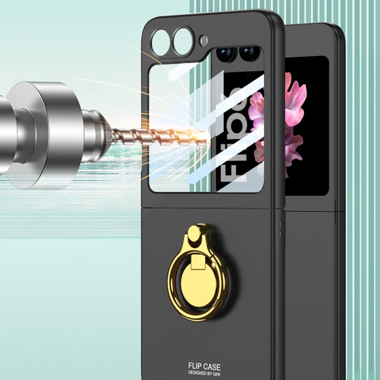 For Samsung Galaxy Z Flip6 / Flip7 FE GKK Integrated Ultra-thin Triaxial Ring Holder PC Phone Case(Black) by GKK