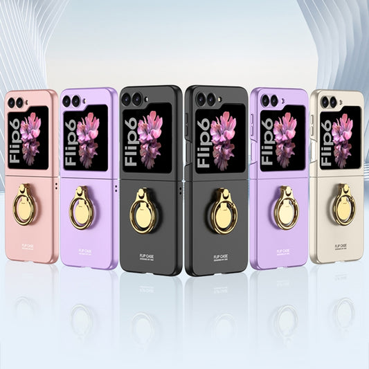 For Samsung Galaxy Z Flip6 / Flip7 FE GKK Integrated Ultra-thin Triaxial Ring Holder PC Phone Case(Purple) by GKK