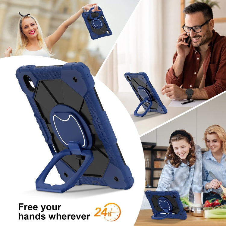 For Huawei Matepad 11.5 2023 Contrast Color Robot Silicone Hybrid PC Tablet Case(Navy Black) by buy2fix