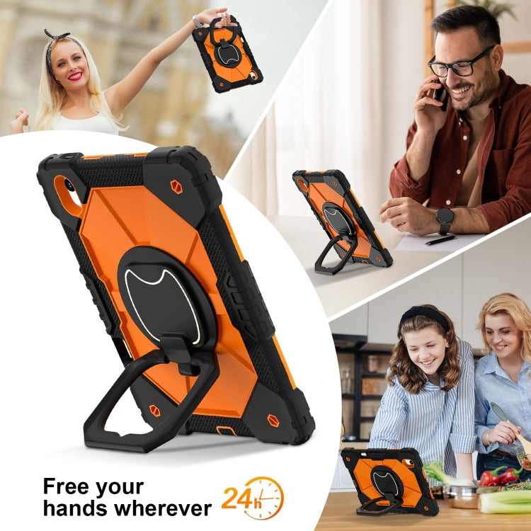 For Huawei Matepad 11.5 2023 Contrast Color Robot Silicone Hybrid PC Tablet Case(Black Orange) by buy2fix