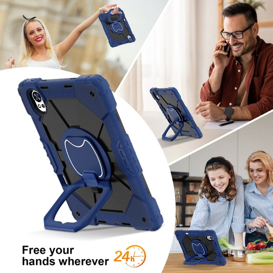 For Huawei MatePad Air 12 2024 Contrast Color Robot Silicone Hybrid PC Tablet Case(Navy Black) by buy2fix