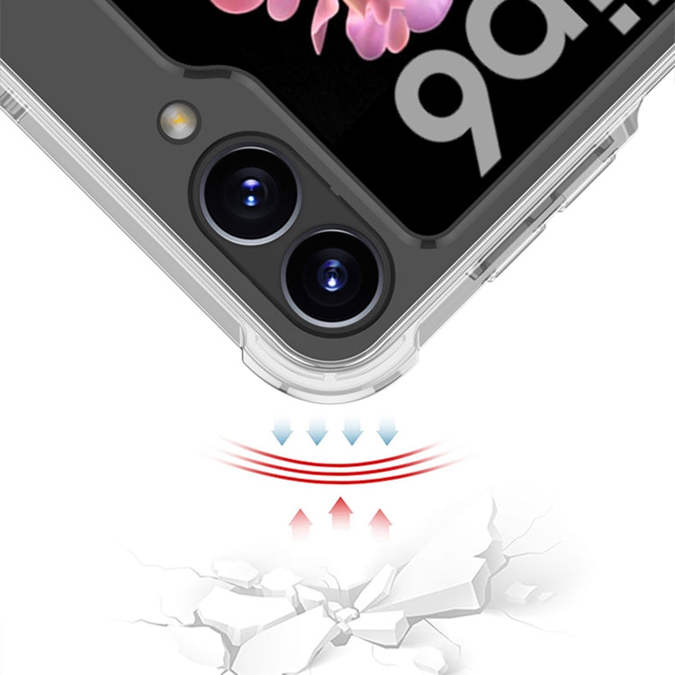 For Samsung Galaxy Z Flip6 GKK Clear Airbag Wristband Holder Phone Case(Transparent Black) by GKK